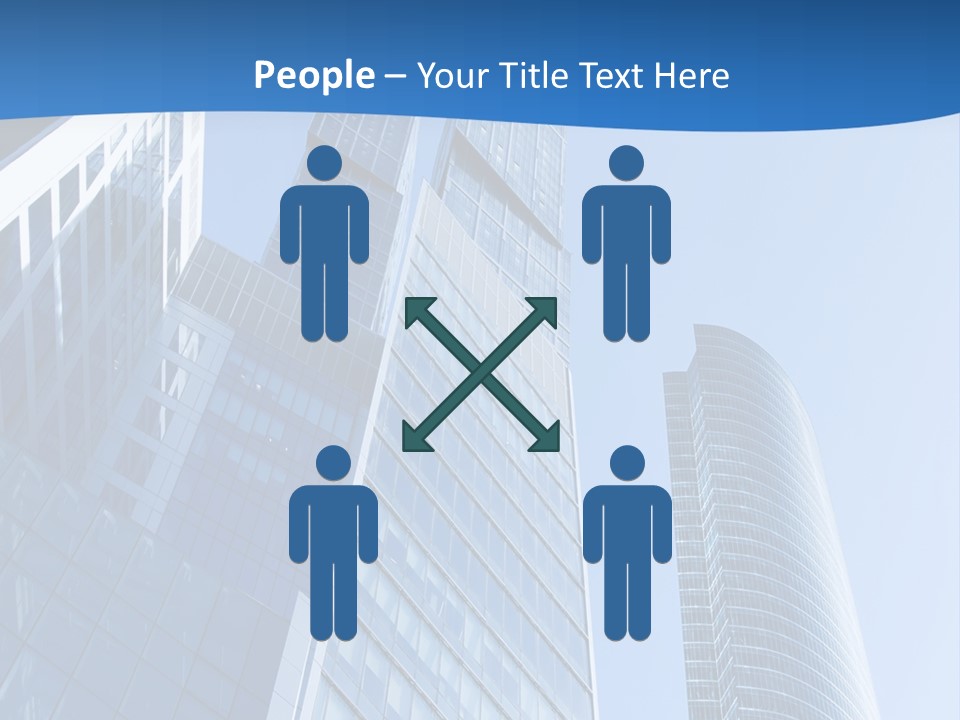 A Group Of Skyscrapers With A Blue Sky In The Background PowerPoint Template