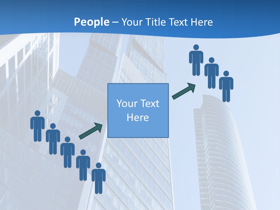 A Group Of Skyscrapers With A Blue Sky In The Background PowerPoint Template