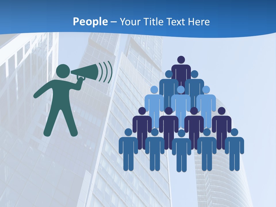 A Group Of Skyscrapers With A Blue Sky In The Background PowerPoint Template