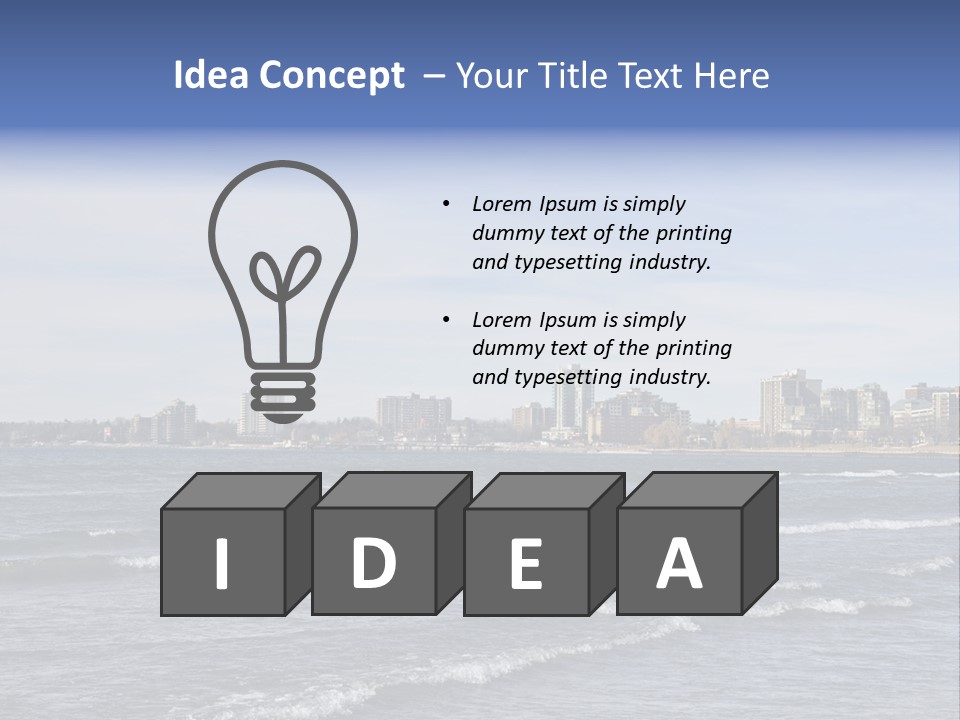 A Large Body Of Water With A City In The Background PowerPoint Template