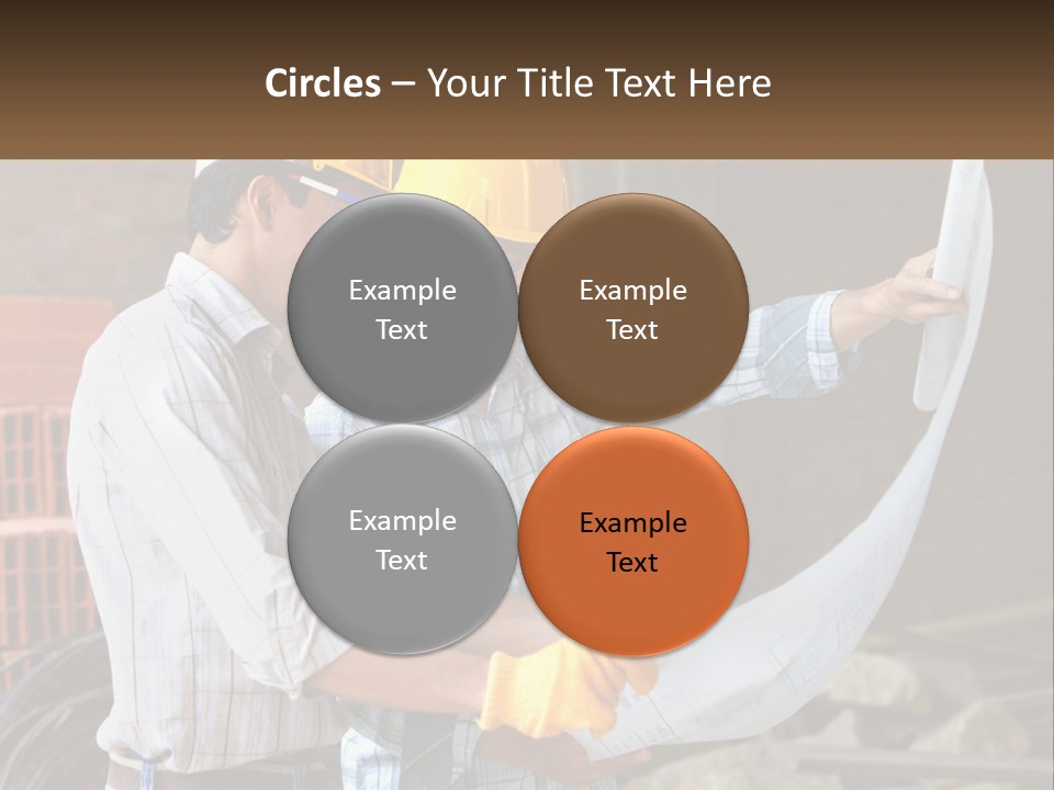 Two Men In Hardhats Holding A Piece Of Paper PowerPoint Template