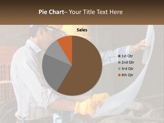 Two Men In Hardhats Holding A Piece Of Paper PowerPoint Template