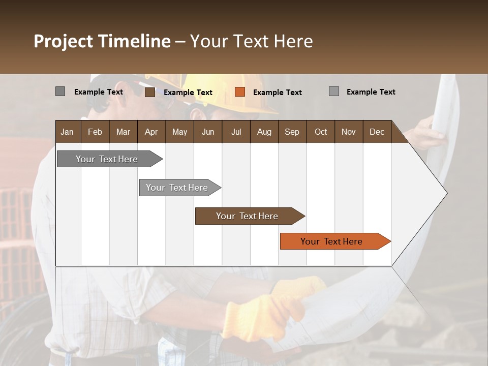 Two Men In Hardhats Holding A Piece Of Paper PowerPoint Template