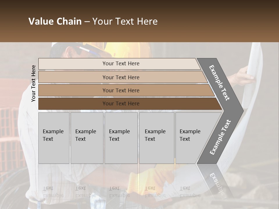 Two Men In Hardhats Holding A Piece Of Paper PowerPoint Template