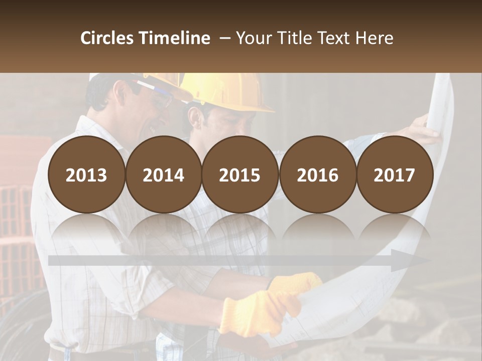 Two Men In Hardhats Holding A Piece Of Paper PowerPoint Template