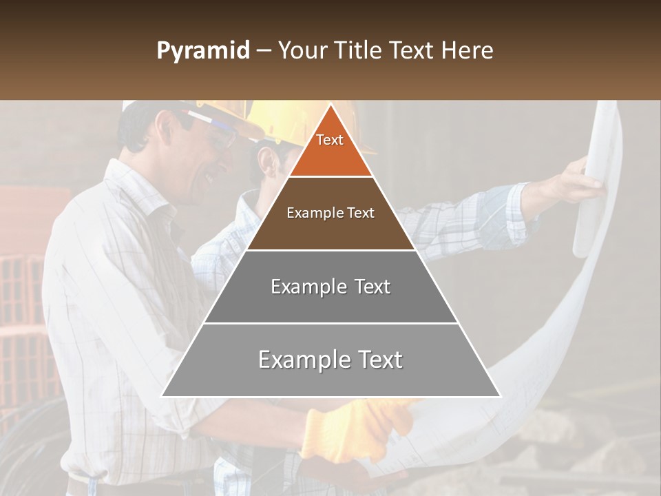 Two Men In Hardhats Holding A Piece Of Paper PowerPoint Template