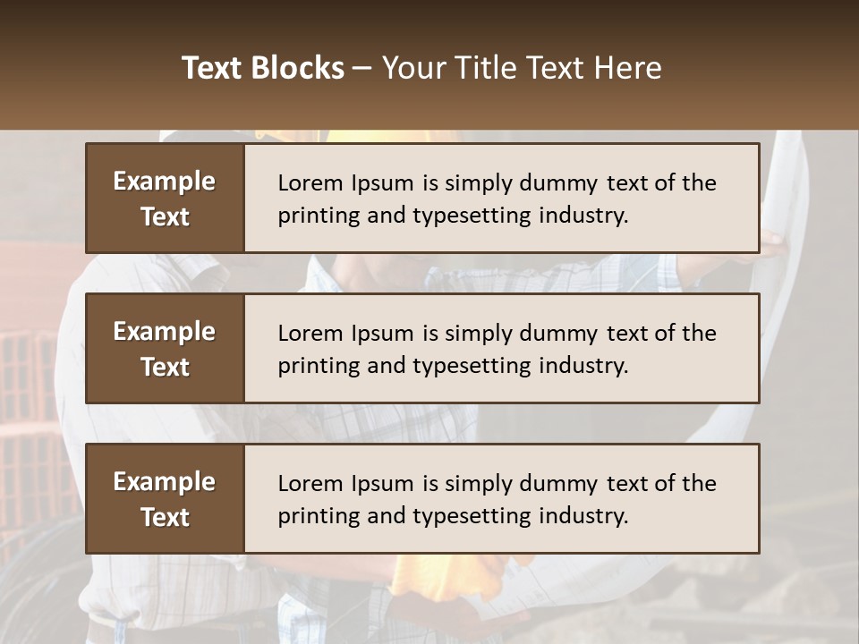 Two Men In Hardhats Holding A Piece Of Paper PowerPoint Template