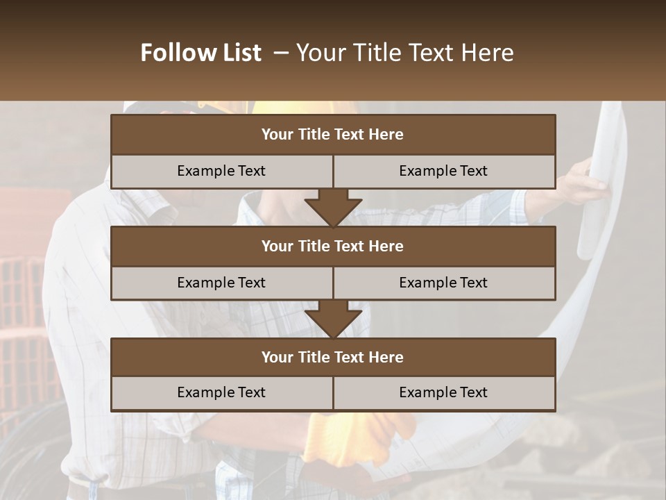 Two Men In Hardhats Holding A Piece Of Paper PowerPoint Template