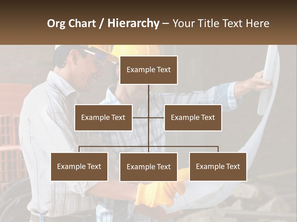 Two Men In Hardhats Holding A Piece Of Paper PowerPoint Template
