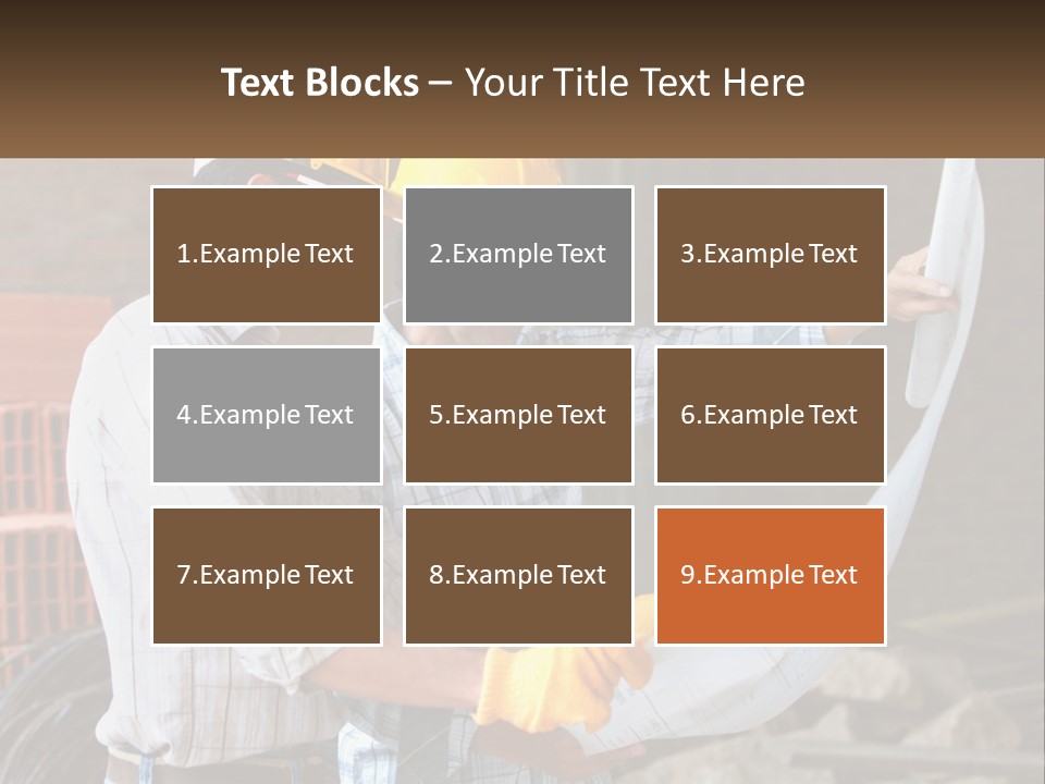 Two Men In Hardhats Holding A Piece Of Paper PowerPoint Template