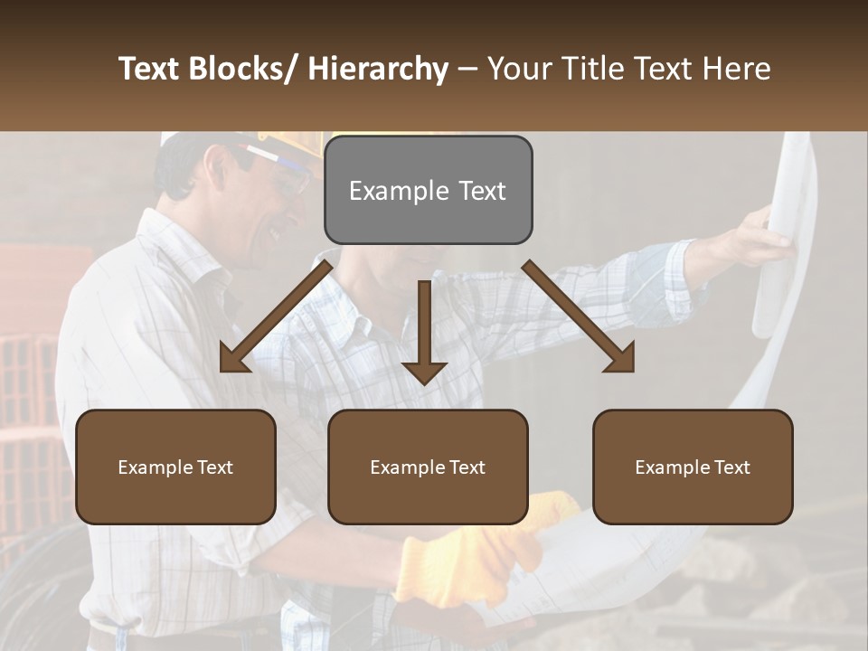 Two Men In Hardhats Holding A Piece Of Paper PowerPoint Template