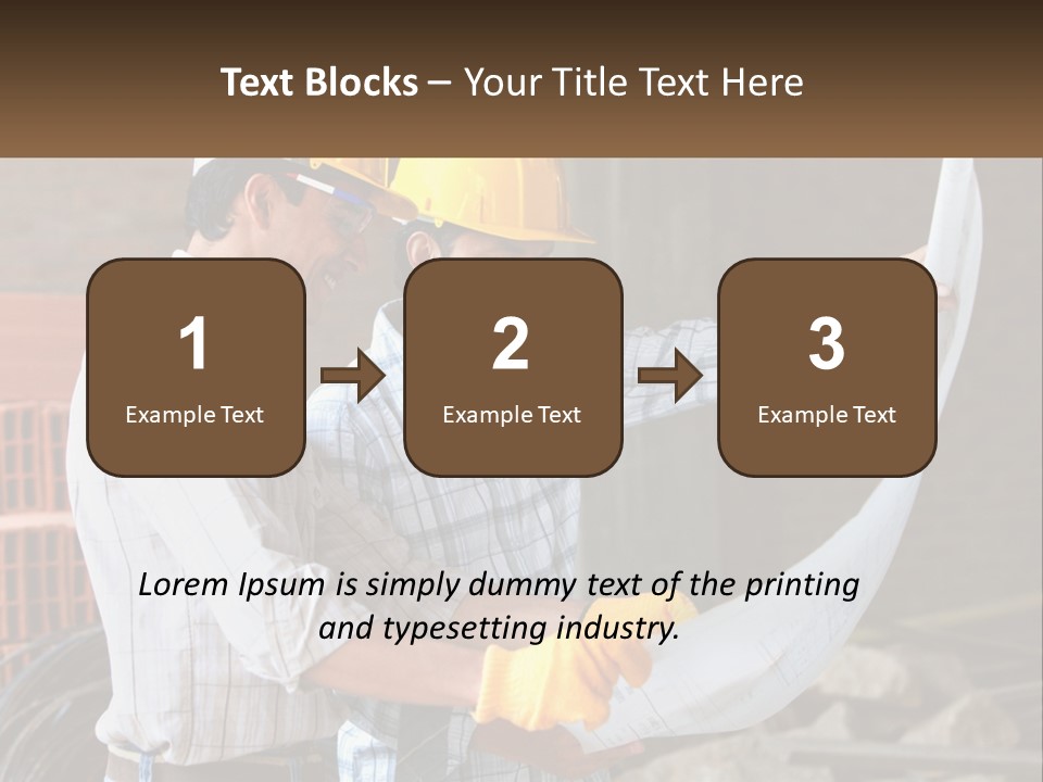 Two Men In Hardhats Holding A Piece Of Paper PowerPoint Template