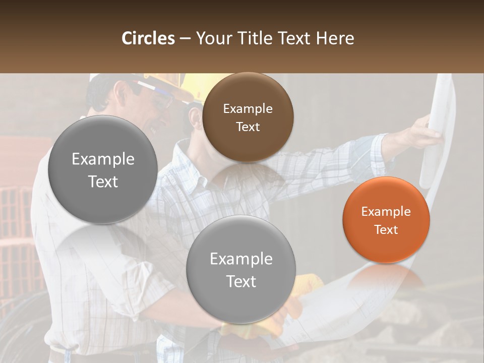 Two Men In Hardhats Holding A Piece Of Paper PowerPoint Template