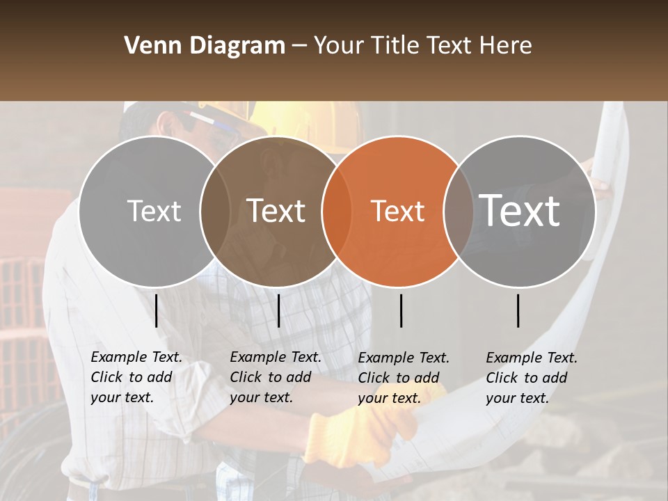 Two Men In Hardhats Holding A Piece Of Paper PowerPoint Template