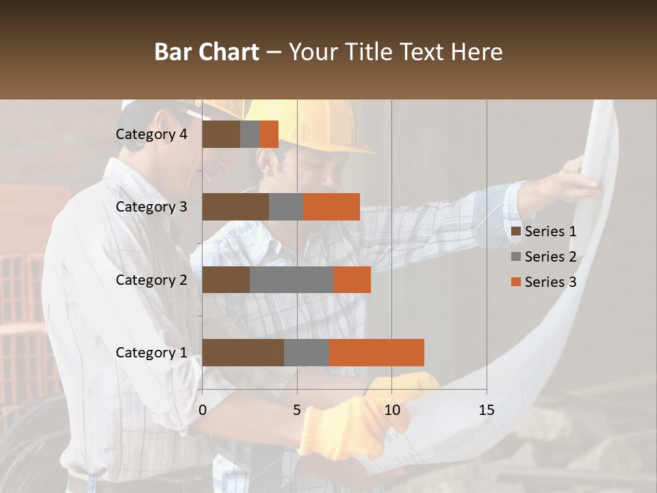 Two Men In Hardhats Holding A Piece Of Paper PowerPoint Template
