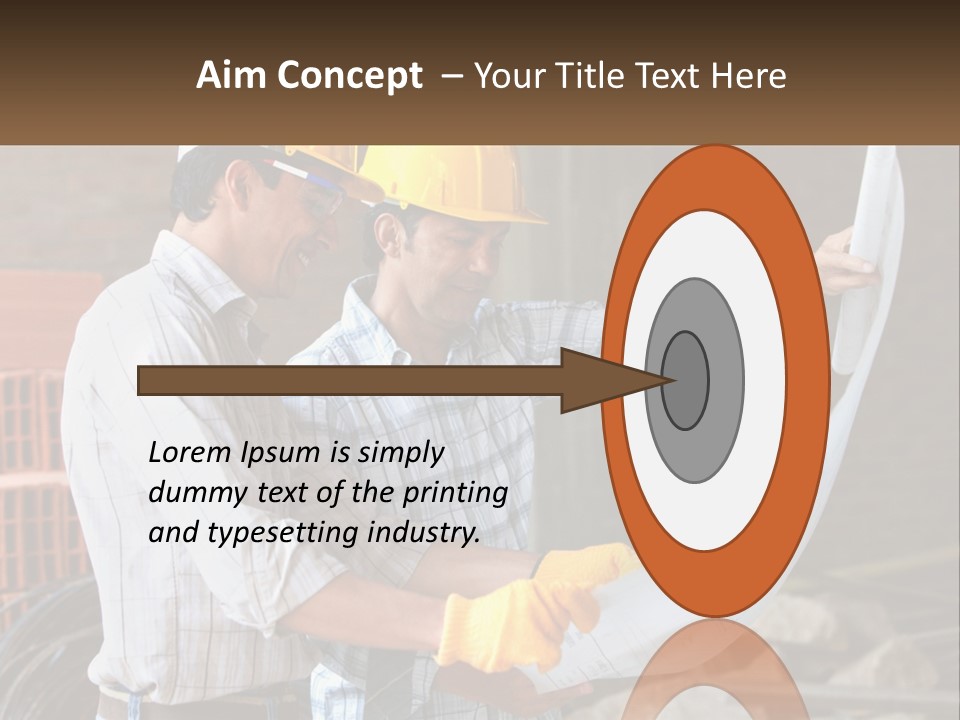 Two Men In Hardhats Holding A Piece Of Paper PowerPoint Template