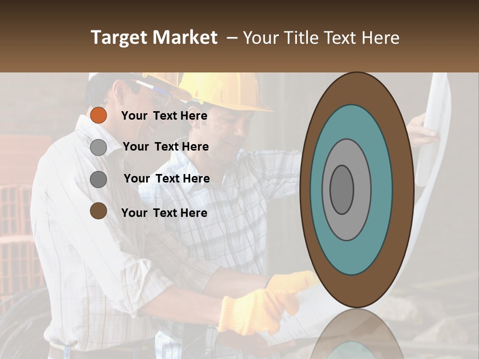 Two Men In Hardhats Holding A Piece Of Paper PowerPoint Template