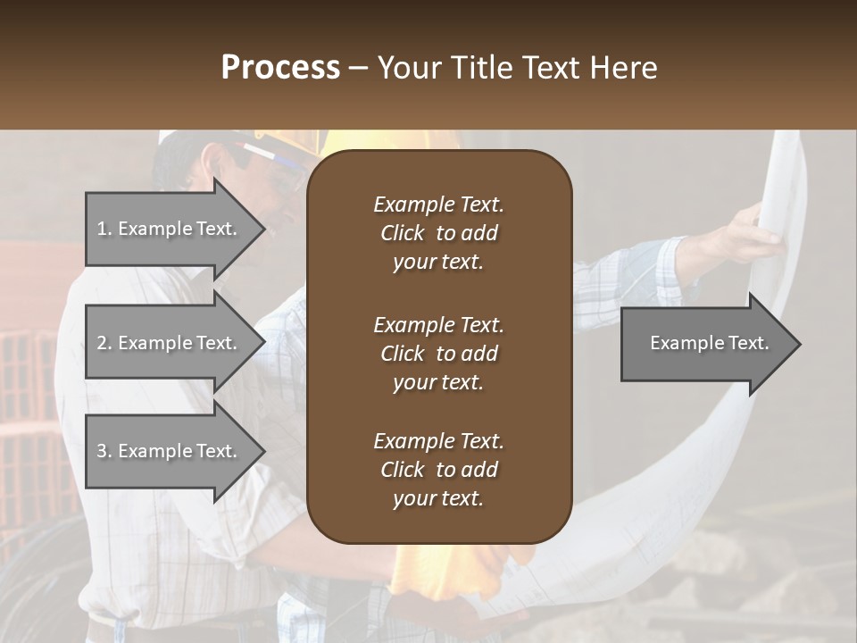 Two Men In Hardhats Holding A Piece Of Paper PowerPoint Template
