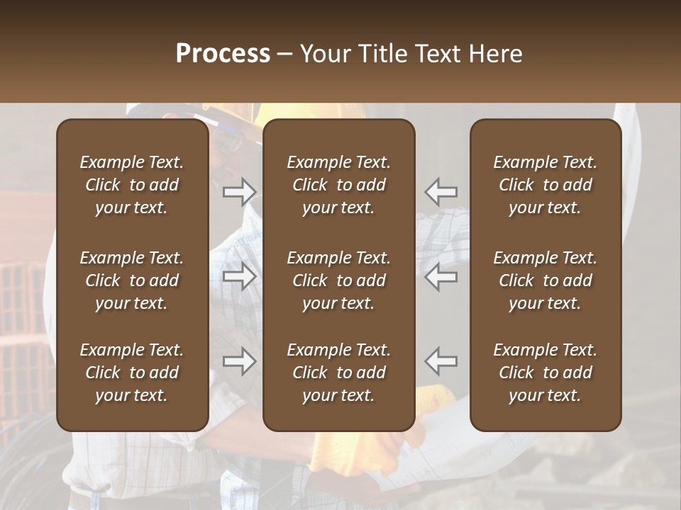 Two Men In Hardhats Holding A Piece Of Paper PowerPoint Template
