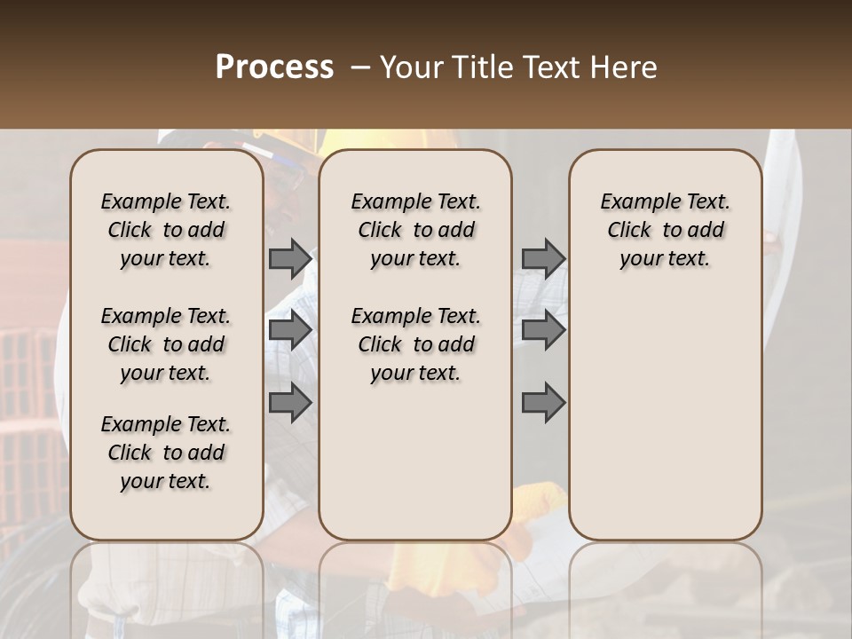 Two Men In Hardhats Holding A Piece Of Paper PowerPoint Template