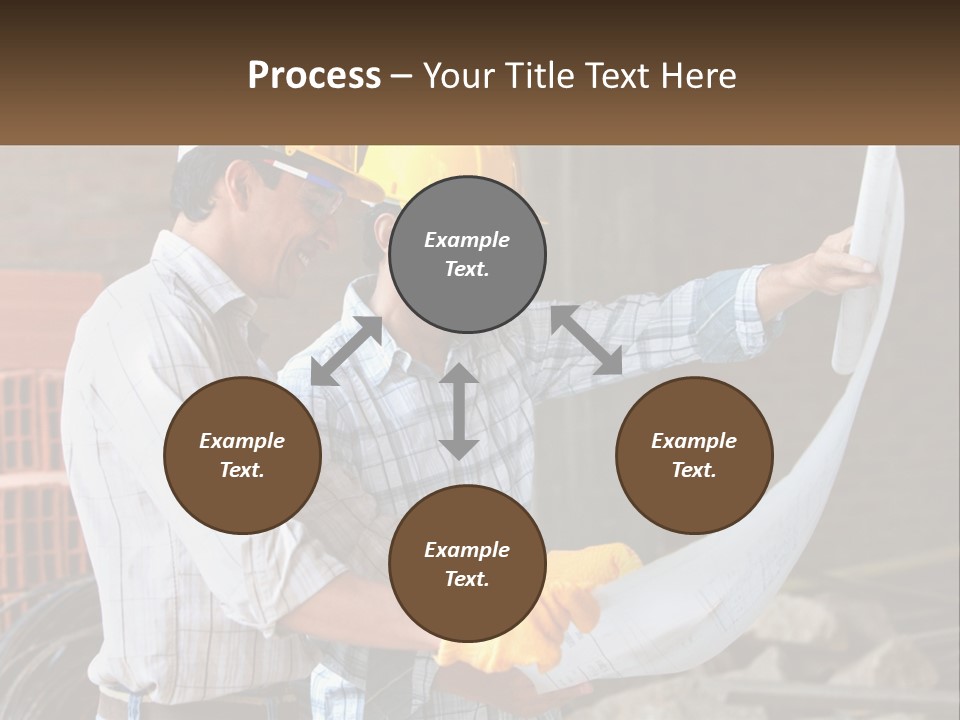 Two Men In Hardhats Holding A Piece Of Paper PowerPoint Template