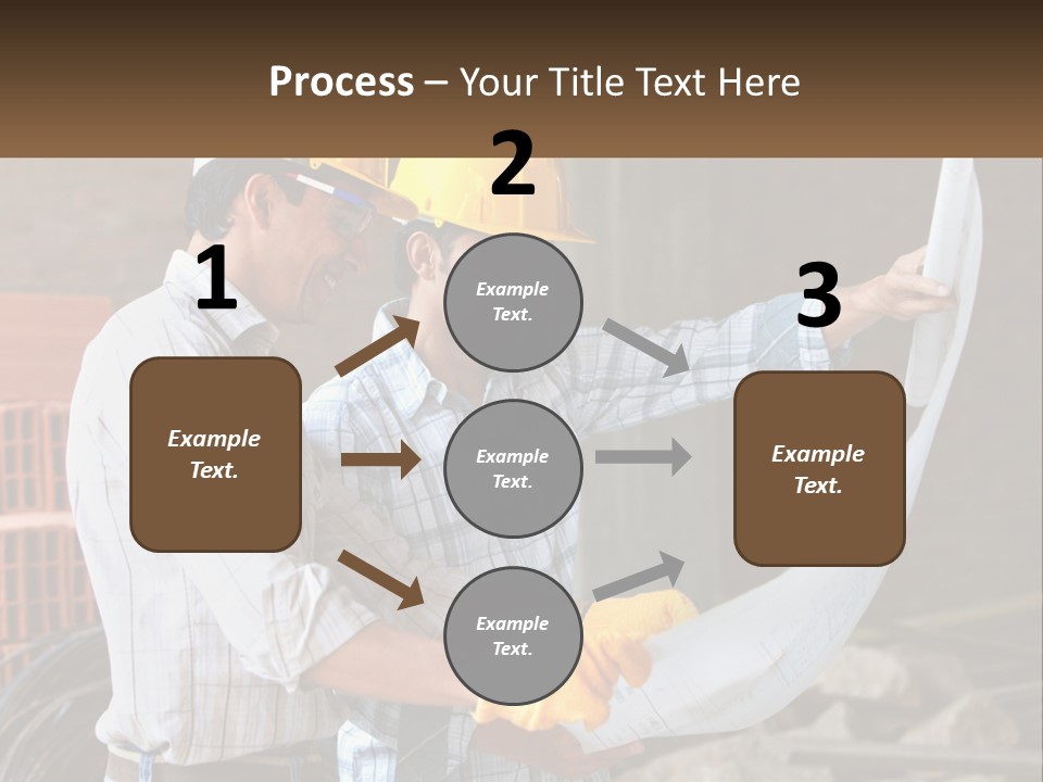 Two Men In Hardhats Holding A Piece Of Paper PowerPoint Template