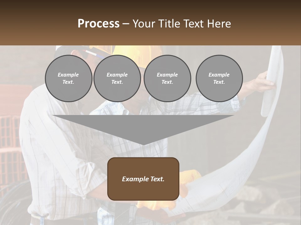 Two Men In Hardhats Holding A Piece Of Paper PowerPoint Template