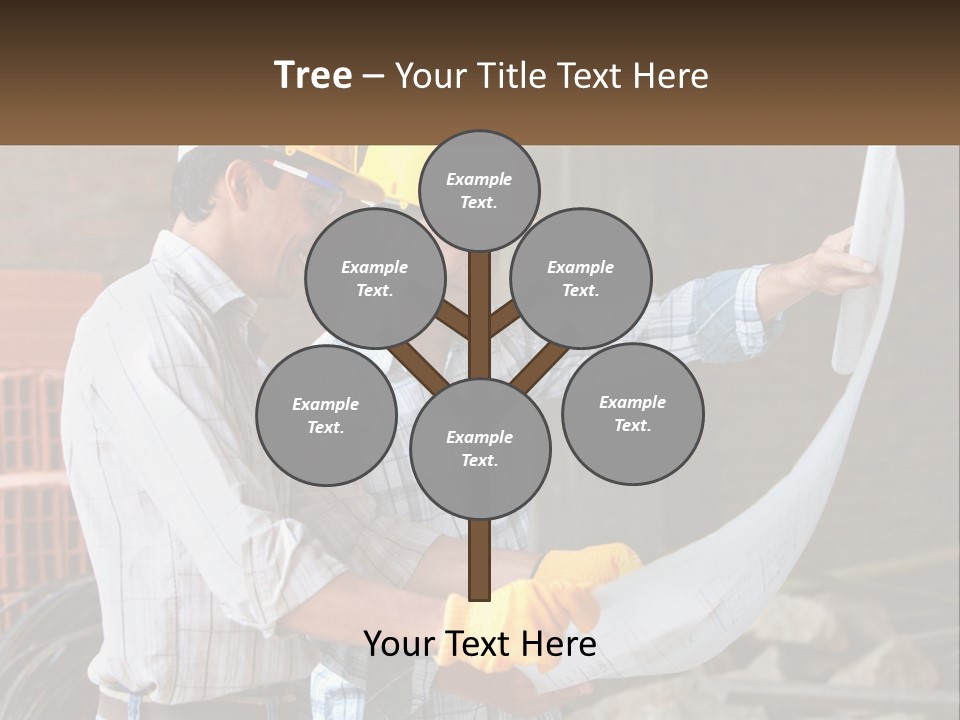 Two Men In Hardhats Holding A Piece Of Paper PowerPoint Template