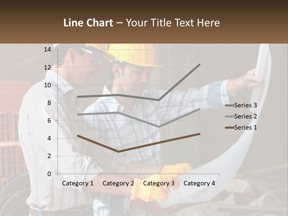 Two Men In Hardhats Holding A Piece Of Paper PowerPoint Template