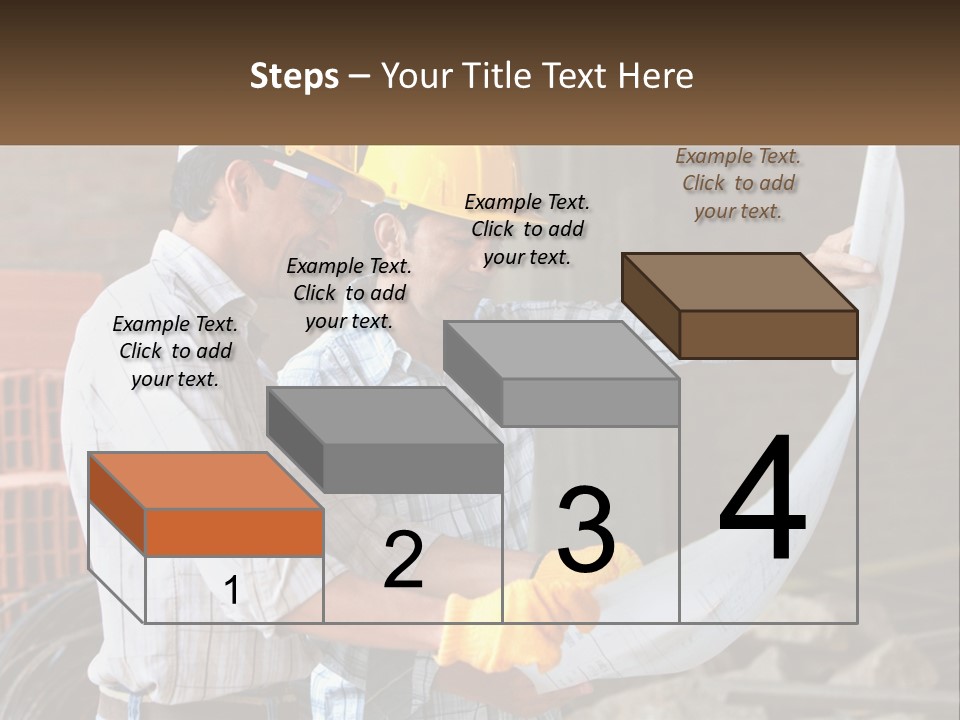 Two Men In Hardhats Holding A Piece Of Paper PowerPoint Template