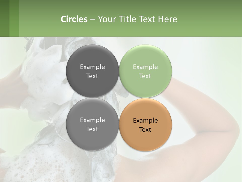 A Woman Is Holding Her Hair With A Lot Of Soap On It PowerPoint Template