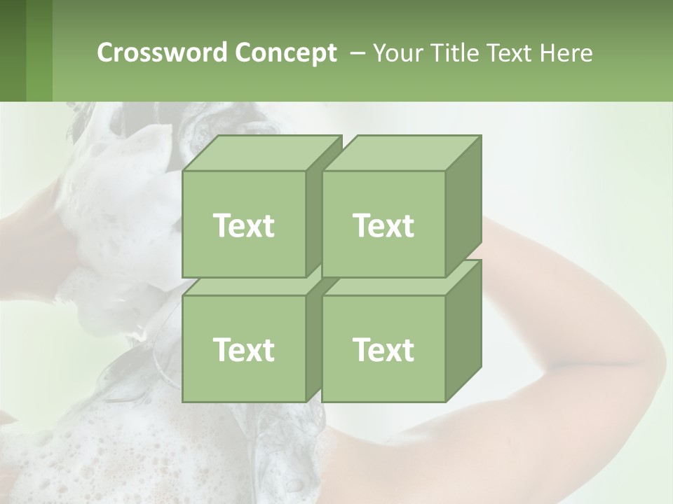 A Woman Is Holding Her Hair With A Lot Of Soap On It PowerPoint Template