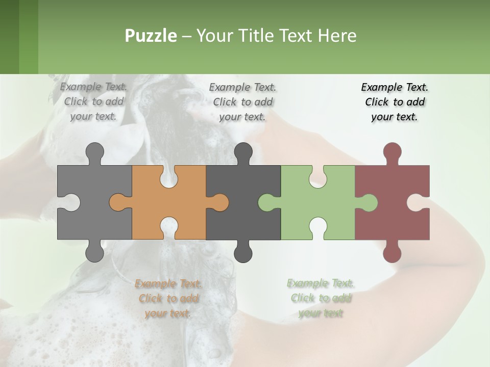 A Woman Is Holding Her Hair With A Lot Of Soap On It PowerPoint Template