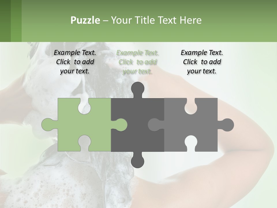 A Woman Is Holding Her Hair With A Lot Of Soap On It PowerPoint Template