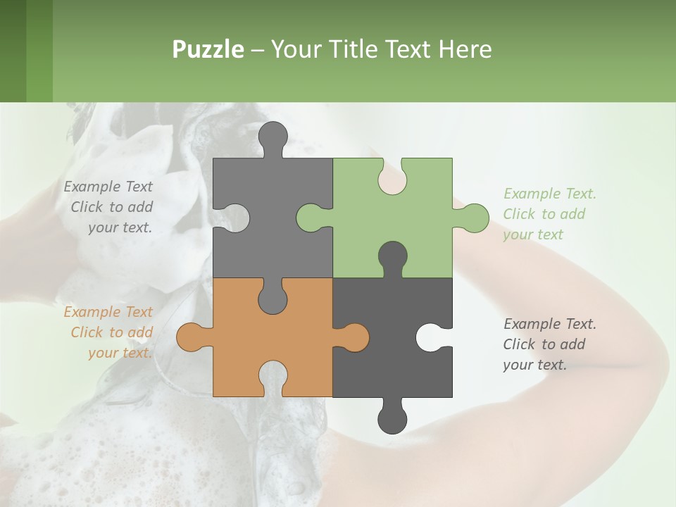 A Woman Is Holding Her Hair With A Lot Of Soap On It PowerPoint Template