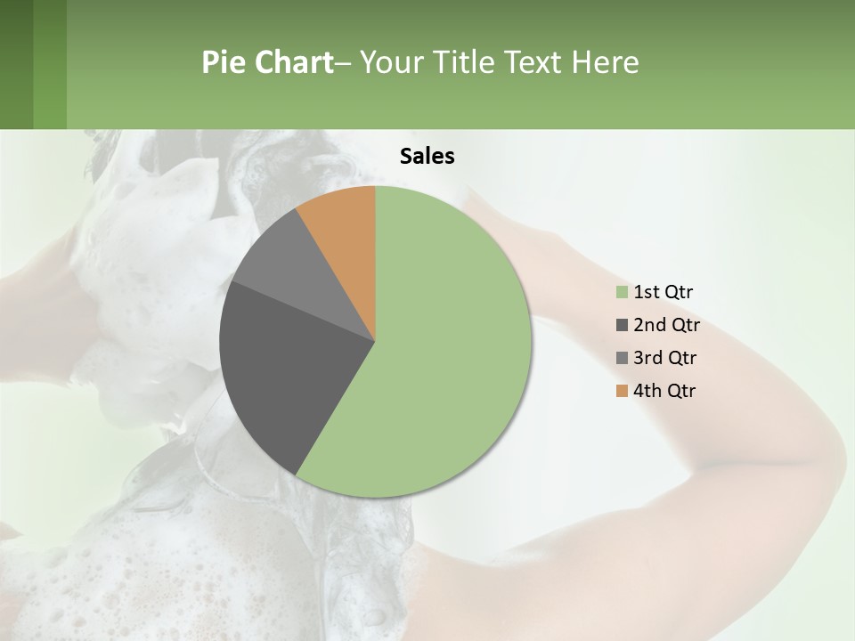 A Woman Is Holding Her Hair With A Lot Of Soap On It PowerPoint Template