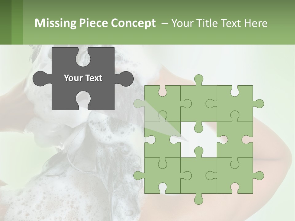 A Woman Is Holding Her Hair With A Lot Of Soap On It PowerPoint Template