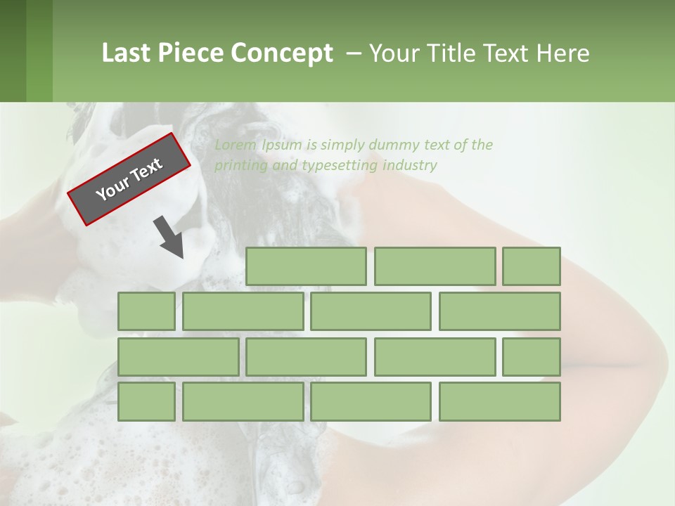 A Woman Is Holding Her Hair With A Lot Of Soap On It PowerPoint Template