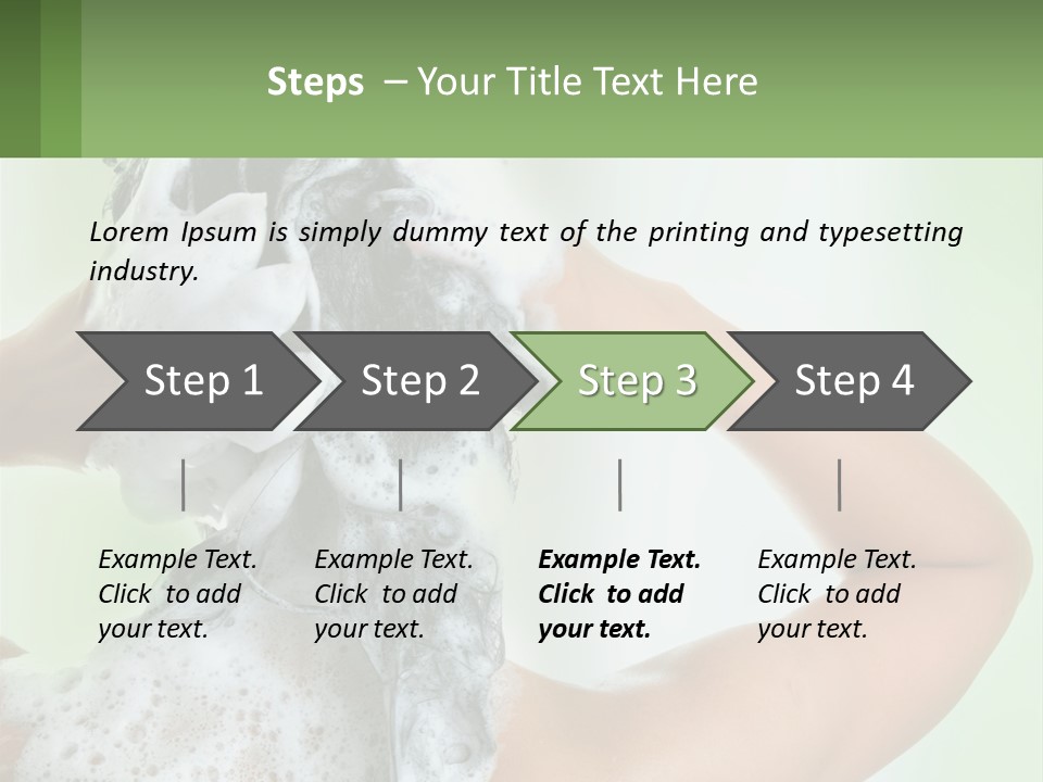 A Woman Is Holding Her Hair With A Lot Of Soap On It PowerPoint Template