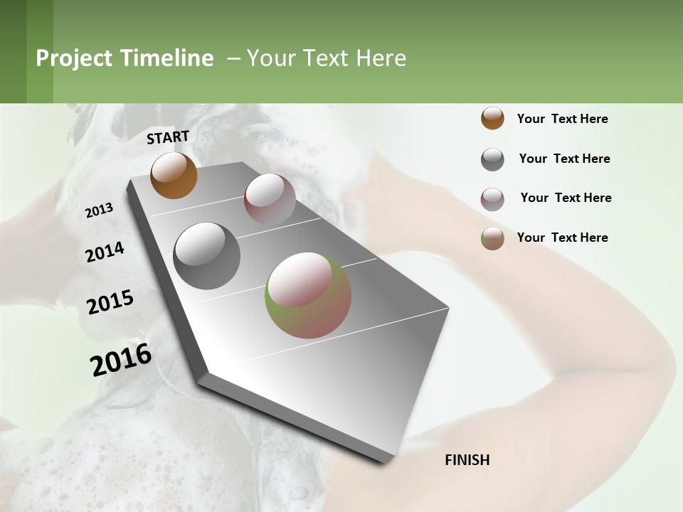 A Woman Is Holding Her Hair With A Lot Of Soap On It PowerPoint Template