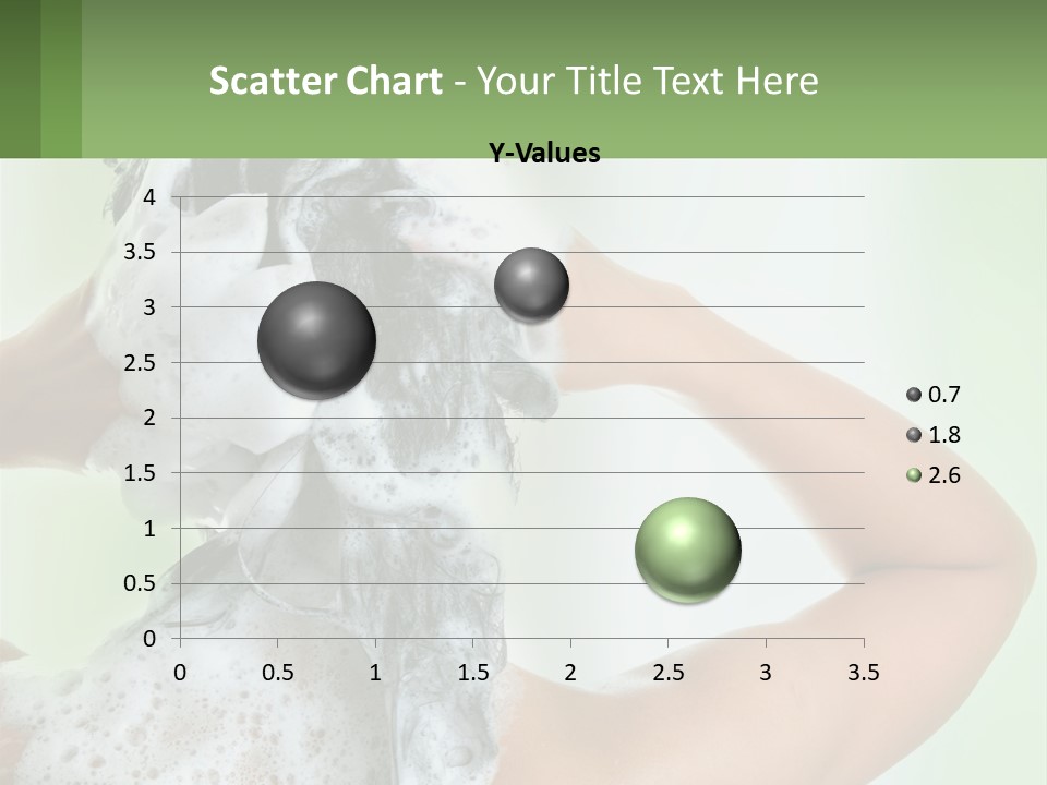 A Woman Is Holding Her Hair With A Lot Of Soap On It PowerPoint Template