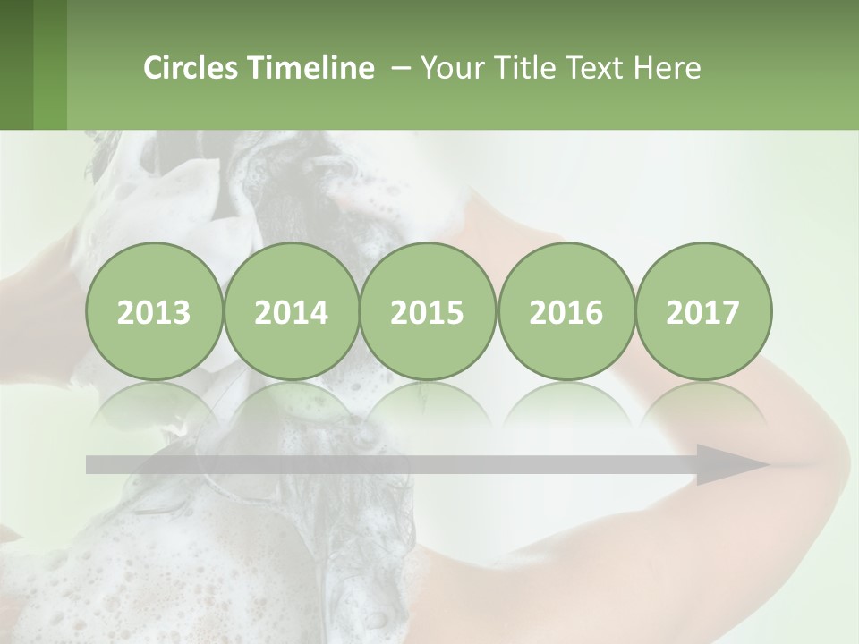 A Woman Is Holding Her Hair With A Lot Of Soap On It PowerPoint Template