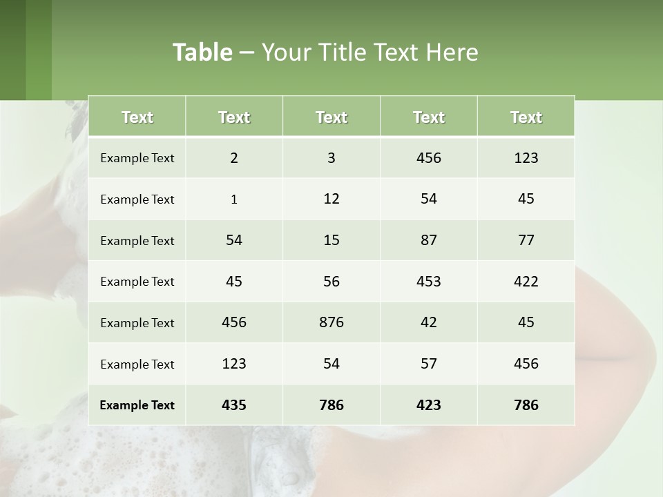 A Woman Is Holding Her Hair With A Lot Of Soap On It PowerPoint Template