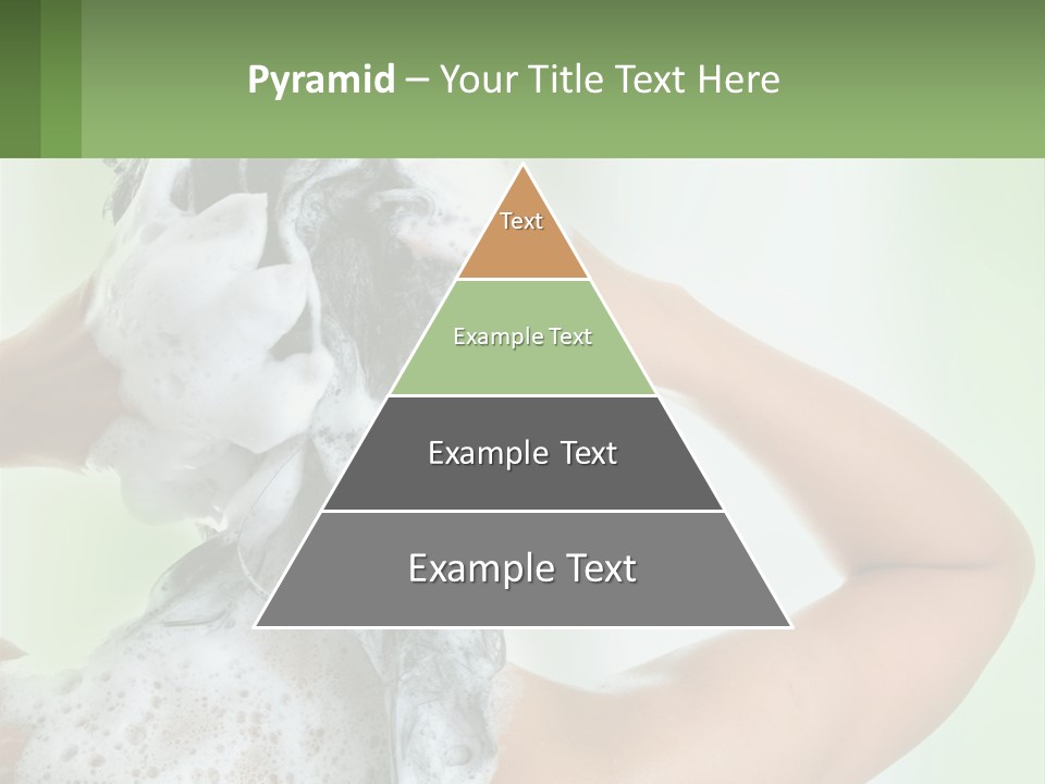 A Woman Is Holding Her Hair With A Lot Of Soap On It PowerPoint Template