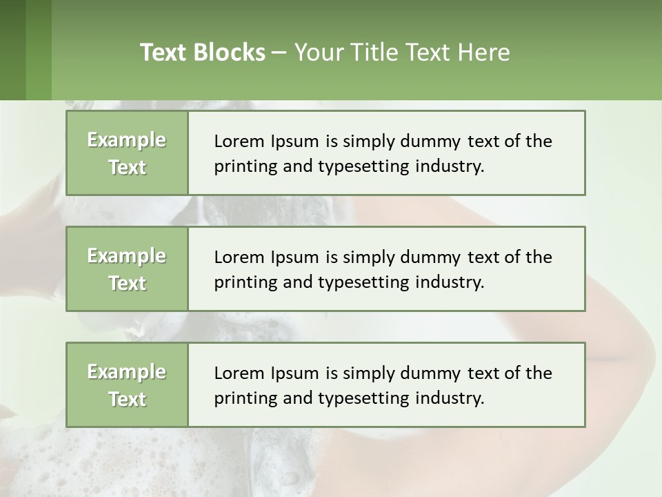 A Woman Is Holding Her Hair With A Lot Of Soap On It PowerPoint Template