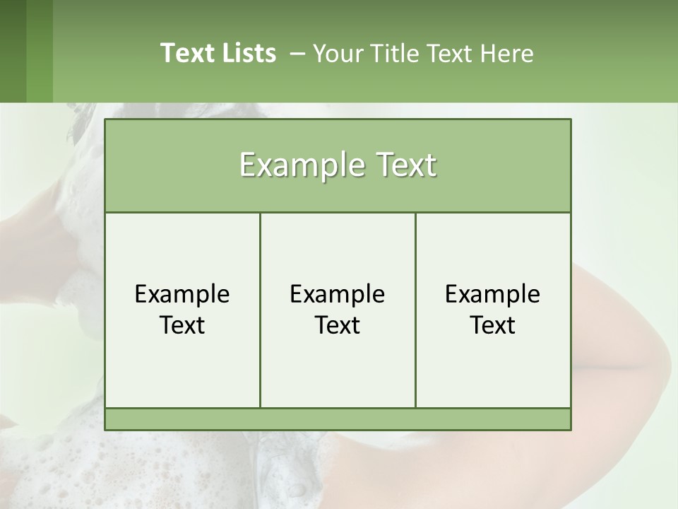A Woman Is Holding Her Hair With A Lot Of Soap On It PowerPoint Template