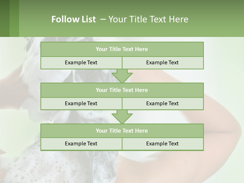 A Woman Is Holding Her Hair With A Lot Of Soap On It PowerPoint Template