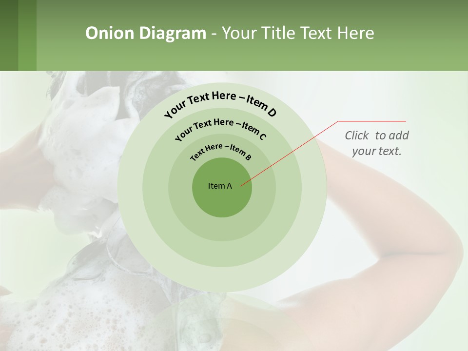 A Woman Is Holding Her Hair With A Lot Of Soap On It PowerPoint Template