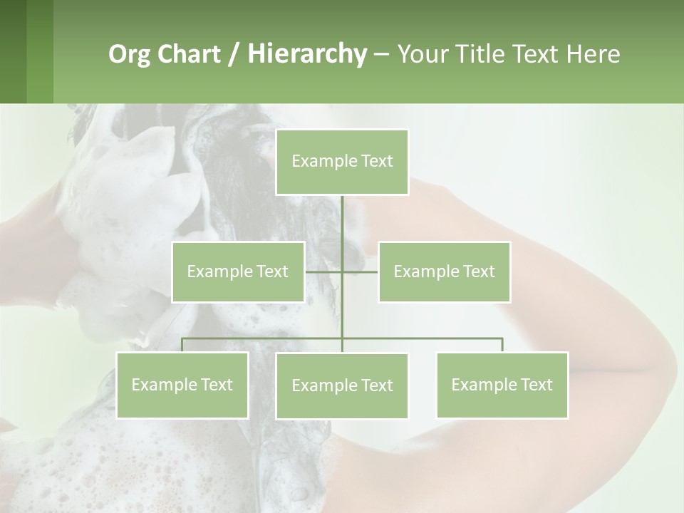 A Woman Is Holding Her Hair With A Lot Of Soap On It PowerPoint Template