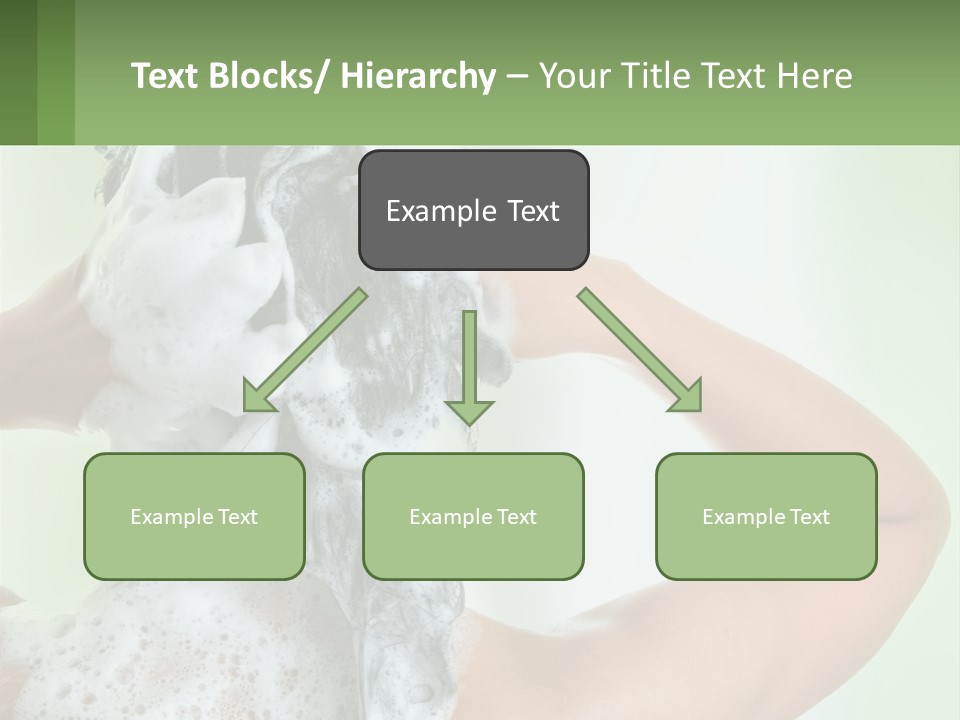 A Woman Is Holding Her Hair With A Lot Of Soap On It PowerPoint Template